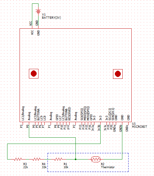 micro:bit thermistor circuit
